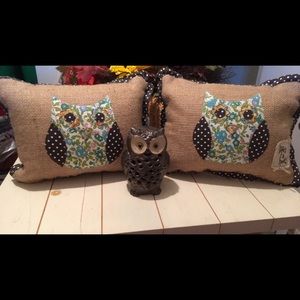 2 owl pillows from Cracker Barrel